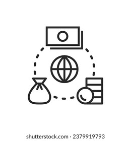 Divisa extranjera, tipo de cambio. Icono de vector simple.