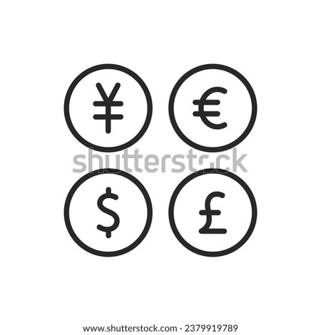 Foreign currency, rate, exchange. Simple vector icon.