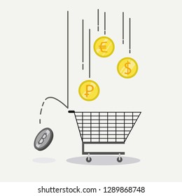 Foreign Currency Reserves (Forex Reserves). This is the amount of foreign currency reserves that are held by the Central Bank of a country. Buying foreign currency. Vector. Flat.