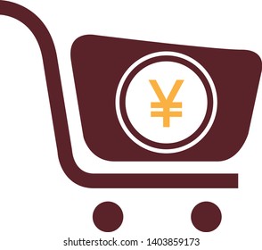 Foreign currency shopping icon in trendy flat style isolated on white background