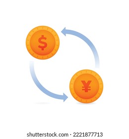 Foreign Currency Transactions and Exchange Icons. Icons for Money trading, Purchase and Investment. Can be used for banking, financial, purchase, bill, taxation, payment, sell, buy, debt, loan