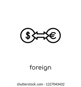 Foreign exchange (Forex) icon. Trendy modern flat linear vector Foreign exchange (Forex) icon on white background from thin line Business collection, editable outline stroke vector illustration