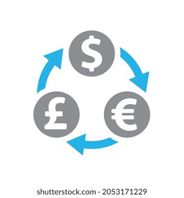 foreign exchange icon for business website,apps, and many more