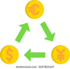 Ícone de Câmbio Estrangeiro Ilustração de Vetor Simples