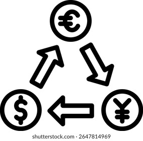 Ícone do Foreign Exchange Ilustração do Vetor da Estrutura de Tópicos