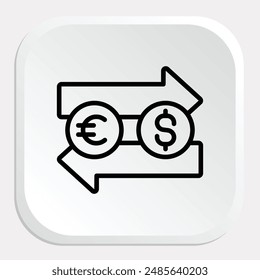 Foreign Exchange Icon - Representing the Global Trading of Currencies and International Finance