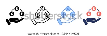 Foreign Exchange icon sheet multiple style collection