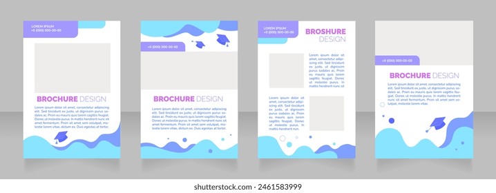 Foreign exchange program blank brochure layout design. Study abroad. Vertical poster template set with empty copy space for text. Premade corporate reports collection. Editable flyer paper pages