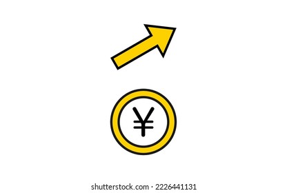 Divisas, tipos de cambio, iconos yenes simples