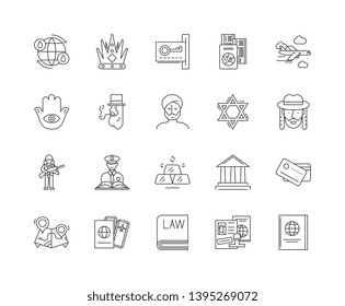 Foreign government line icons, signs, vector set, outline illustration concept 