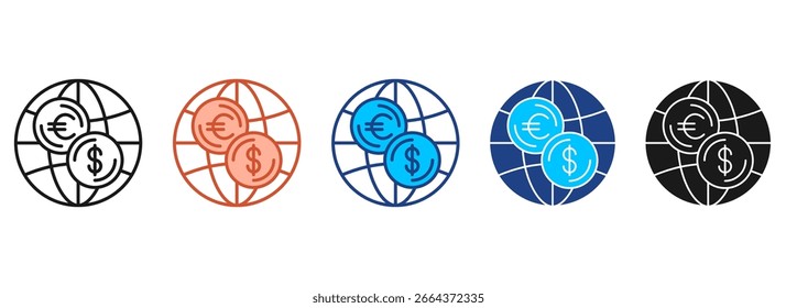 Foreign Icon Set Multiple Style Collection
