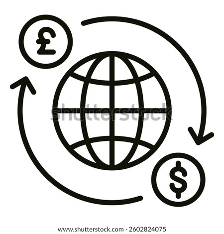 Foreign Investment icon line vector illustration