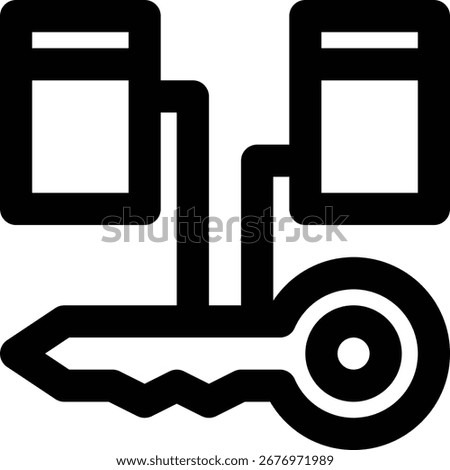 Foreign Key, Key, Unique Outline Icon