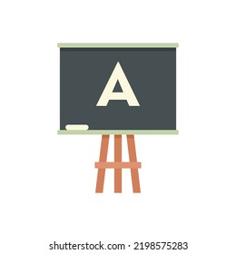 Foreign language board study icon. Flat illustration of foreign language board study vector icon isolated on white background