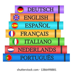 Foreign language books - German, English, Spanish, French, Italian, Dutch and Portuguese