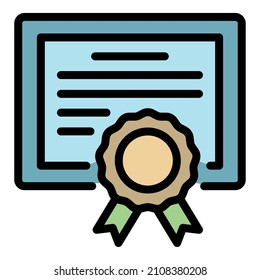 Ikone für Fremdsprachendiplome Umriss-Diplom-Vektorsymbol dünne Linie flach einzeln