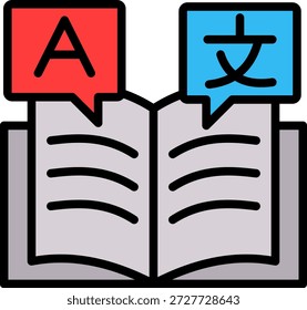 Foreign Language Icon Lineal Color Vector Illustration