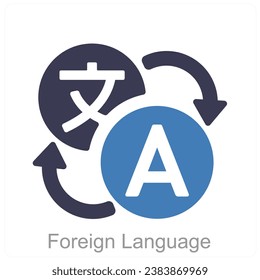 Foreign Language and learning icon concept