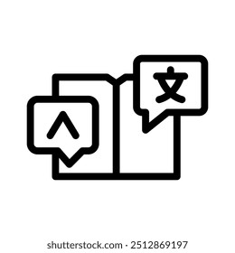 foreign language line icon illustration vector graphic. Simple element illustration vector graphic, suitable for app, websites, and presentations isolated on white background