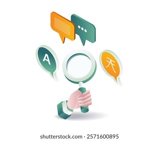 Foreign language translation concept illustration