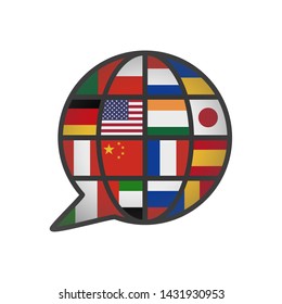 foreign language translation creative icon logo vector illustration