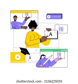 Foreign language workshop abstract concept vector illustration. Foreign language learning group, native speaker course, professional translator, easy english, online education abstract metaphor.