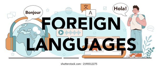 Foreign Languages Set Professor Teaching Foreign Stock Vector (Royalty ...