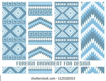 Foreign ornament for any type of design. You can use this figure in the design, which requires an interesting seamless vector.  Indian, Aztec, similar to Scandinavian.
