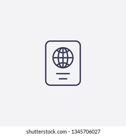 foreign passport icon.Outline foreign passport vector, illustrated icon for modern web and mobile design