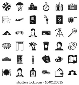 Foreign passport icons set. Simple set of 36 foreign passport vector icons for web isolated on white background