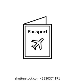 Foreign passport line icon. Visa, document, arrival. Customs house concept. Vector illustration can be used for topics like citizenship, immigration, travelling