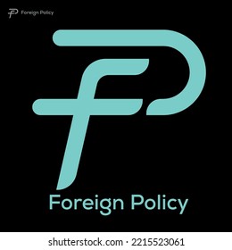 foreign policy f p best business logo design f p vector fp print item