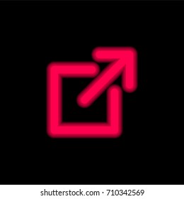 Foreign red glowing neon ui ux icon. Glowing sign logo vector