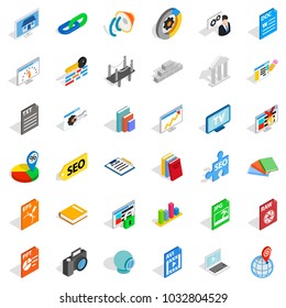Foreign trade organization icons set. Isometric set of 36 foreign trade organization vector icons for web isolated on white background