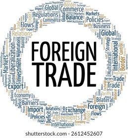 Foreign Trade word cloud conceptual design isolated on white background.