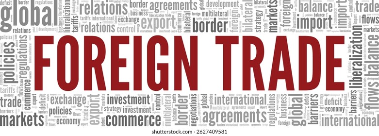 Foreign Trade word cloud conceptual design isolated on white background.