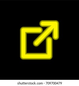 Foreign yellow glowing neon ui ux icon. Glowing sign logo vector