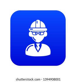 Foreman icon blue vector isolated on white background
