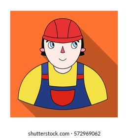 Foreman icon in flat style isolated on white background. Architect symbol stock vector illustration.
