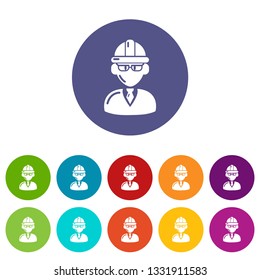 Foreman icons color set vector for any web design on white background