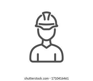 Foreman Line Icon. Engineer Or Architect Sign. Construction Helmet Symbol. Quality Design Element. Editable Stroke. Linear Style Foreman Icon. Vector