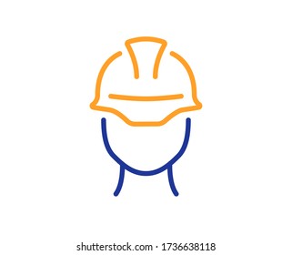 Foreman Line Icon. Engineer Or Architect Sign. Construction Helmet Symbol. Colorful Thin Line Outline Concept. Linear Style Foreman Icon. Editable Stroke. Vector