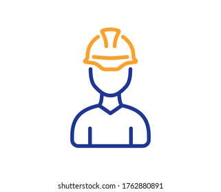 Foreman line icon. Engineer or architect sign. Construction helmet symbol. Colorful thin line outline concept. Linear style foreman icon. Editable stroke. Vector