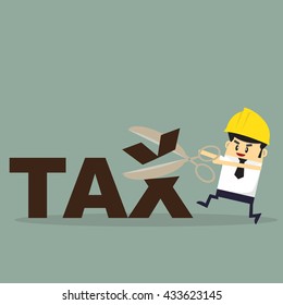 Foreman Tax Payment Deduction. Business Concept Vector Illustration.