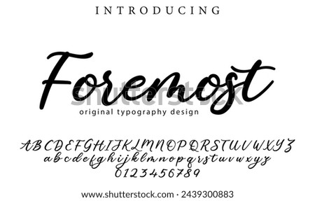 Foremost Font Stylish brush painted an uppercase vector letters, alphabet, typeface