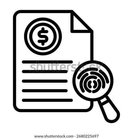 Forensic Accounting Icon Line Vector Illustration