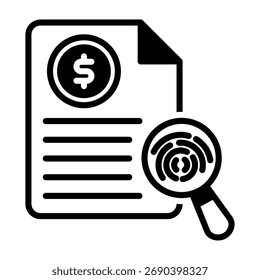 Forensic Accounting Icon Mixed Vector Illustration