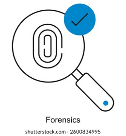 Forensic icon, Scienceb Uncovering the Truth Through Investigation, Digital Forensics Safeguarding Data and Cybersecurity, vector