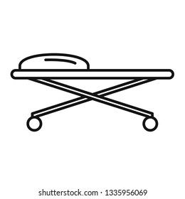 Forensic laboratory cart desk icon. Outline forensic laboratory cart desk vector icon for web design isolated on white background