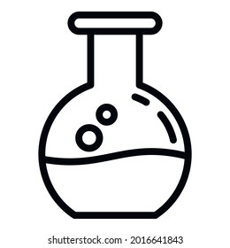 Symbol für den chemischen Kolben des kriminaltechnischen Labors. Rahmenforensische Laborchemikalienflasche, Vektorsymbol für Webdesign einzeln auf weißem Hintergrund